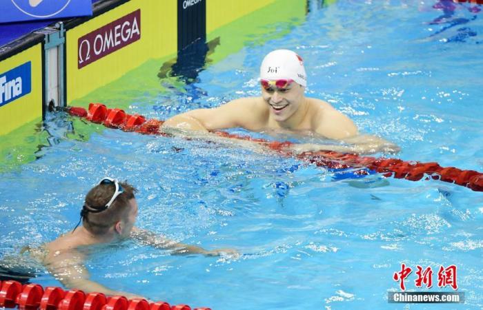 资料图：图为孙杨在2020年FINA冠军游泳系列赛(深圳站)比赛中。中新社记者 陈文 摄