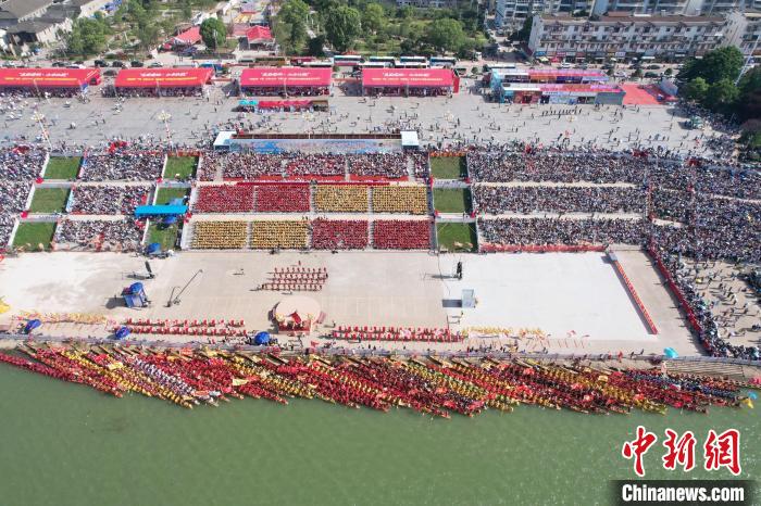 群龙闹江，锣鼓震天：湖南沅陵沅江龙舟竞渡盛